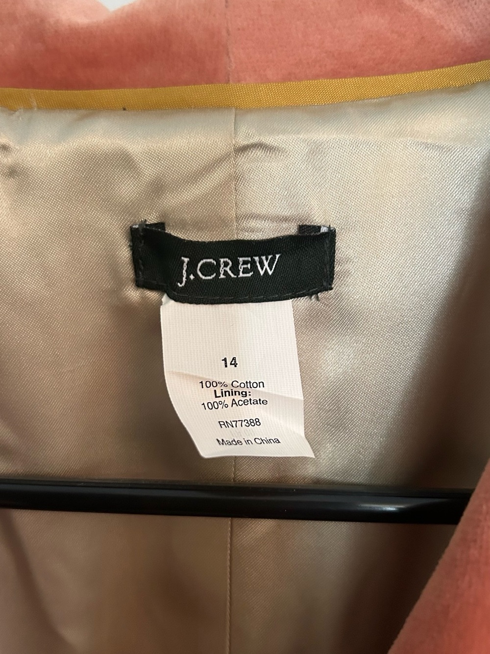 J. Crew Rust Velvet Peplum Blazer - Picture 2 of 3